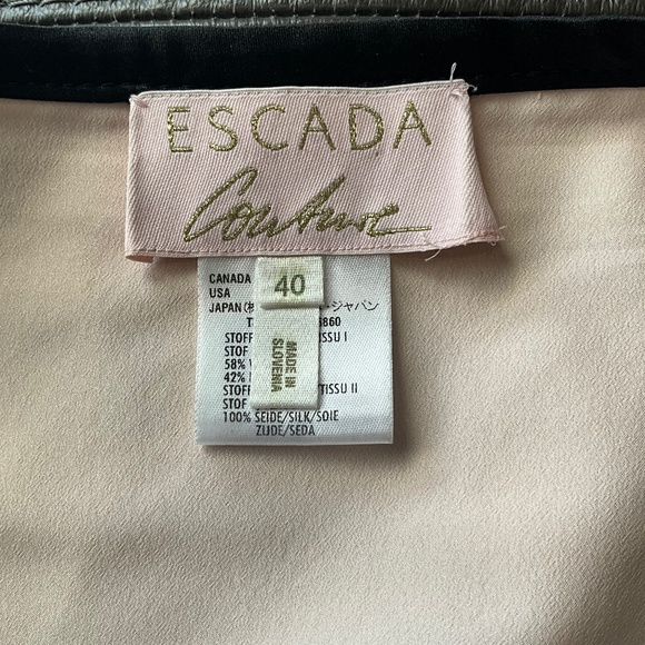 Escada Black Lace Pink Silk Pencil Skirt Coquette Romantic Party Holiday Glam 40 - Picture 7 of 11